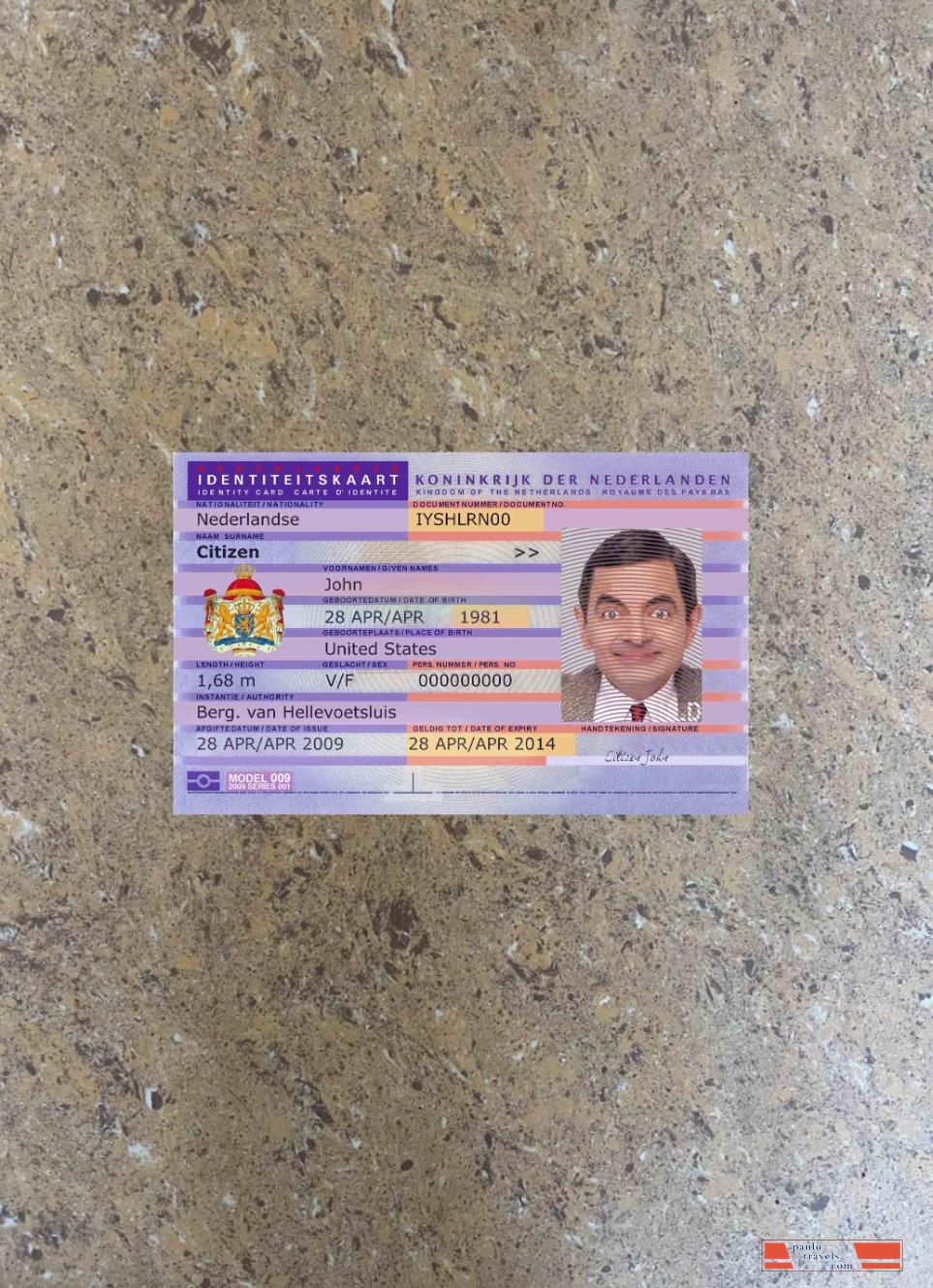 Netherland ID 2012   pres photolook FRONT PSD template